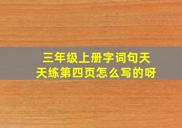 三年级上册字词句天天练第四页怎么写的呀