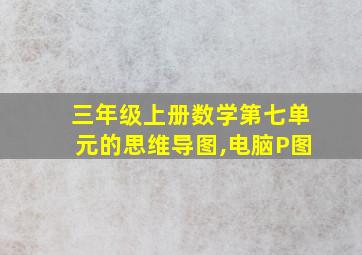 三年级上册数学第七单元的思维导图,电脑P图