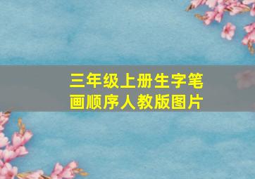 三年级上册生字笔画顺序人教版图片