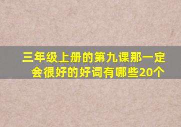 三年级上册的第九课那一定会很好的好词有哪些20个