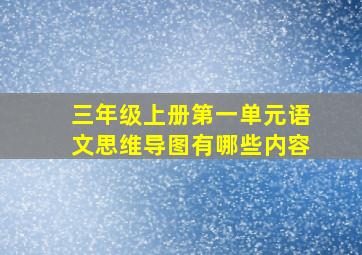 三年级上册第一单元语文思维导图有哪些内容