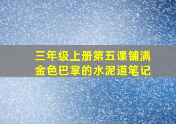 三年级上册第五课铺满金色巴掌的水泥道笔记