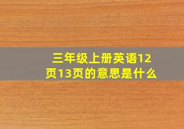 三年级上册英语12页13页的意思是什么