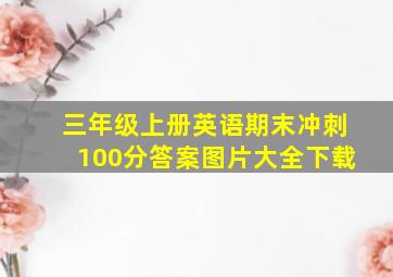 三年级上册英语期末冲刺100分答案图片大全下载