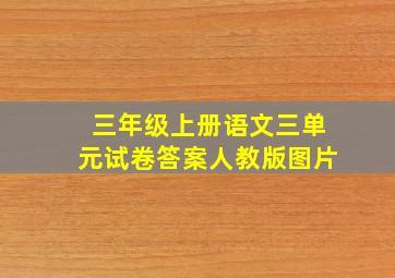 三年级上册语文三单元试卷答案人教版图片