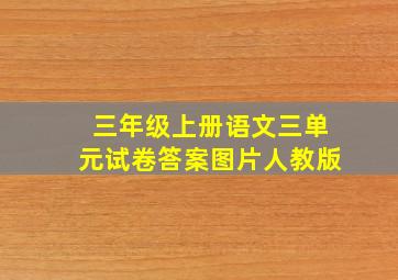 三年级上册语文三单元试卷答案图片人教版