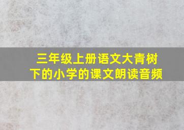 三年级上册语文大青树下的小学的课文朗读音频