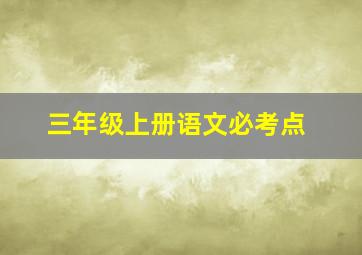 三年级上册语文必考点