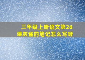 三年级上册语文第26课灰雀的笔记怎么写呀