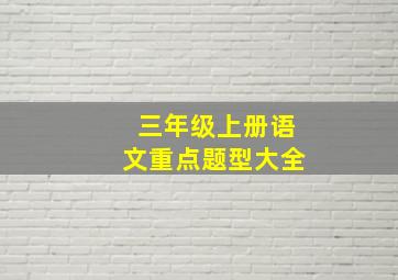 三年级上册语文重点题型大全