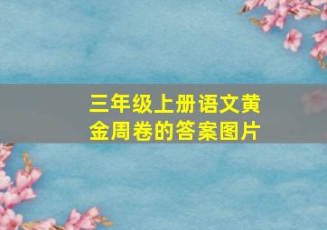 三年级上册语文黄金周卷的答案图片