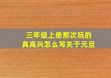 三年级上册那次玩的真高兴怎么写关于元旦