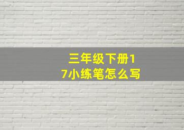 三年级下册17小练笔怎么写