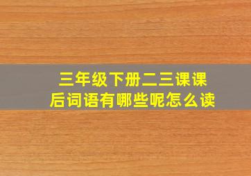 三年级下册二三课课后词语有哪些呢怎么读