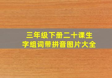 三年级下册二十课生字组词带拼音图片大全