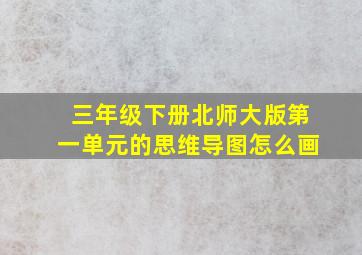 三年级下册北师大版第一单元的思维导图怎么画