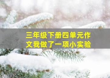 三年级下册四单元作文我做了一项小实验