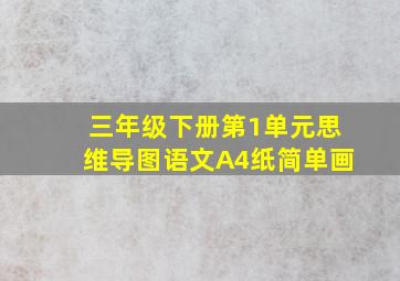 三年级下册第1单元思维导图语文A4纸简单画