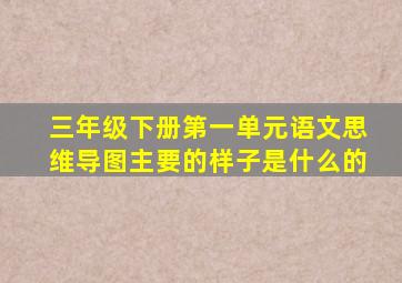 三年级下册第一单元语文思维导图主要的样子是什么的