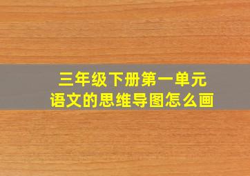 三年级下册第一单元语文的思维导图怎么画