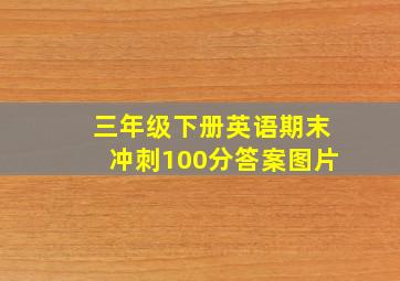 三年级下册英语期末冲刺100分答案图片