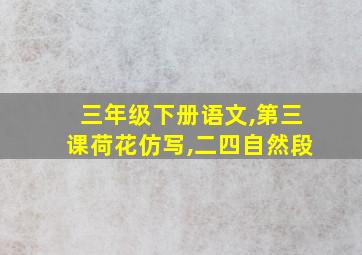 三年级下册语文,第三课荷花仿写,二四自然段