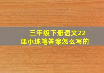 三年级下册语文22课小练笔答案怎么写的