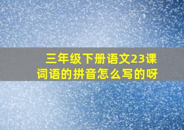 三年级下册语文23课词语的拼音怎么写的呀