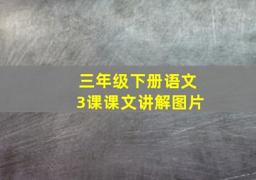 三年级下册语文3课课文讲解图片