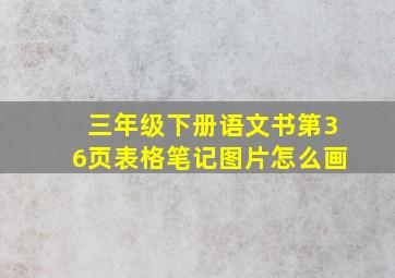 三年级下册语文书第36页表格笔记图片怎么画