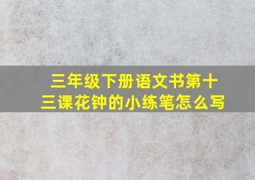 三年级下册语文书第十三课花钟的小练笔怎么写