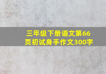 三年级下册语文第66页初试身手作文300字