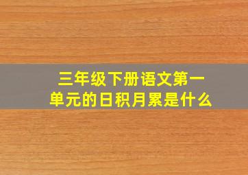 三年级下册语文第一单元的日积月累是什么