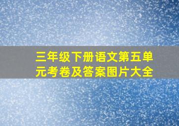 三年级下册语文第五单元考卷及答案图片大全