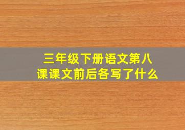 三年级下册语文第八课课文前后各写了什么