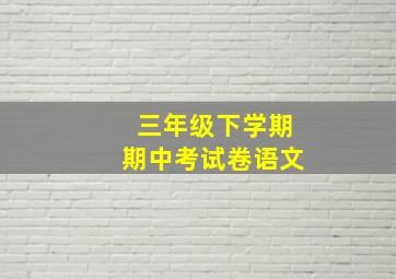 三年级下学期期中考试卷语文