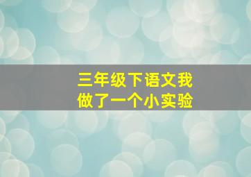 三年级下语文我做了一个小实验