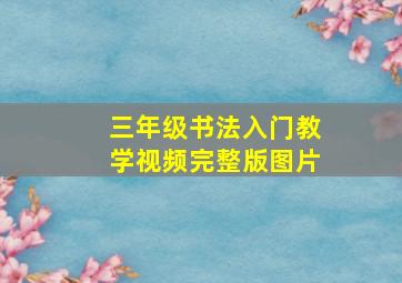 三年级书法入门教学视频完整版图片