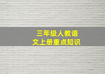 三年级人教语文上册重点知识