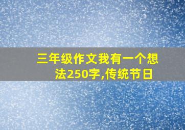 三年级作文我有一个想法250字,传统节日