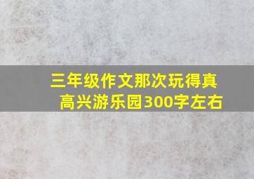 三年级作文那次玩得真高兴游乐园300字左右