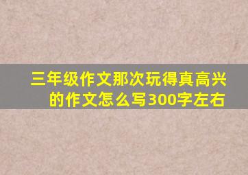 三年级作文那次玩得真高兴的作文怎么写300字左右