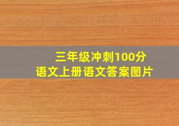 三年级冲刺100分语文上册语文答案图片