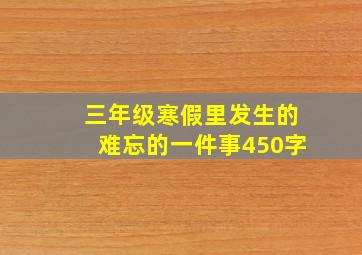 三年级寒假里发生的难忘的一件事450字