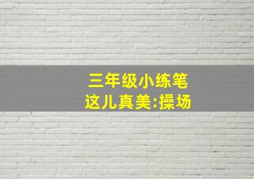 三年级小练笔这儿真美:操场