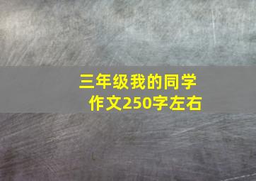 三年级我的同学作文250字左右