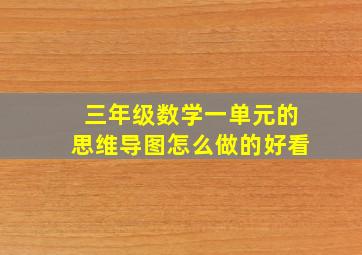 三年级数学一单元的思维导图怎么做的好看