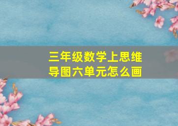 三年级数学上思维导图六单元怎么画