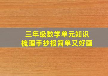 三年级数学单元知识梳理手抄报简单又好画