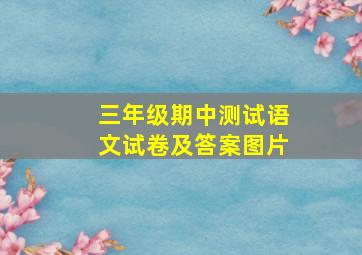 三年级期中测试语文试卷及答案图片